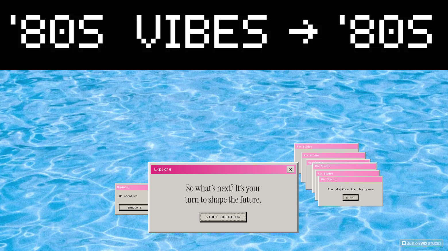 Website using pixelated fonts and retro-inspired tech design