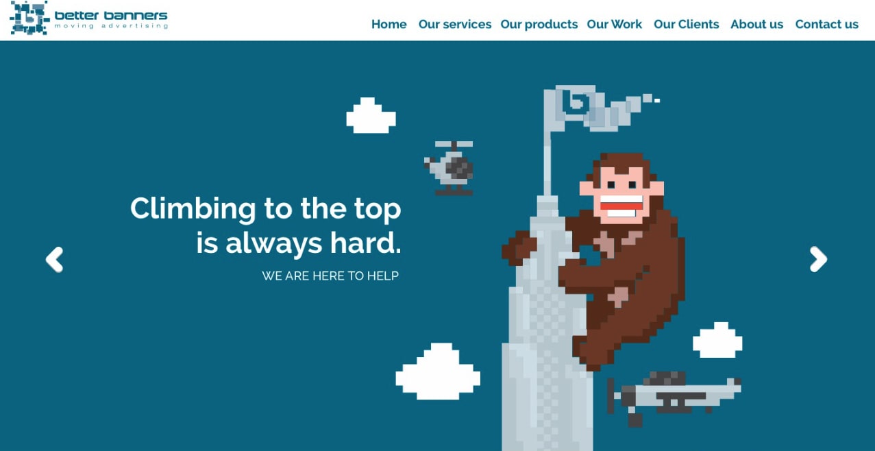 An 8-bit design for a banner website