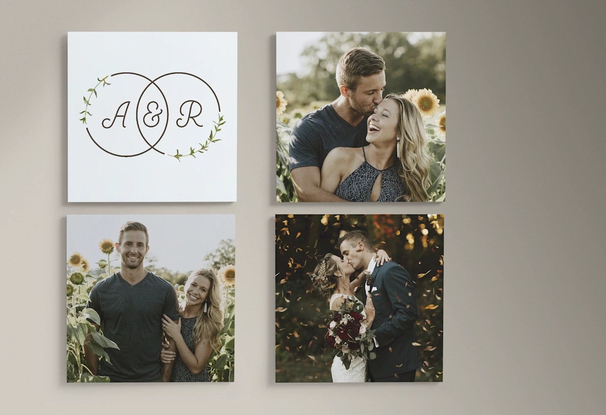 Wedding favors wall art photo tiles