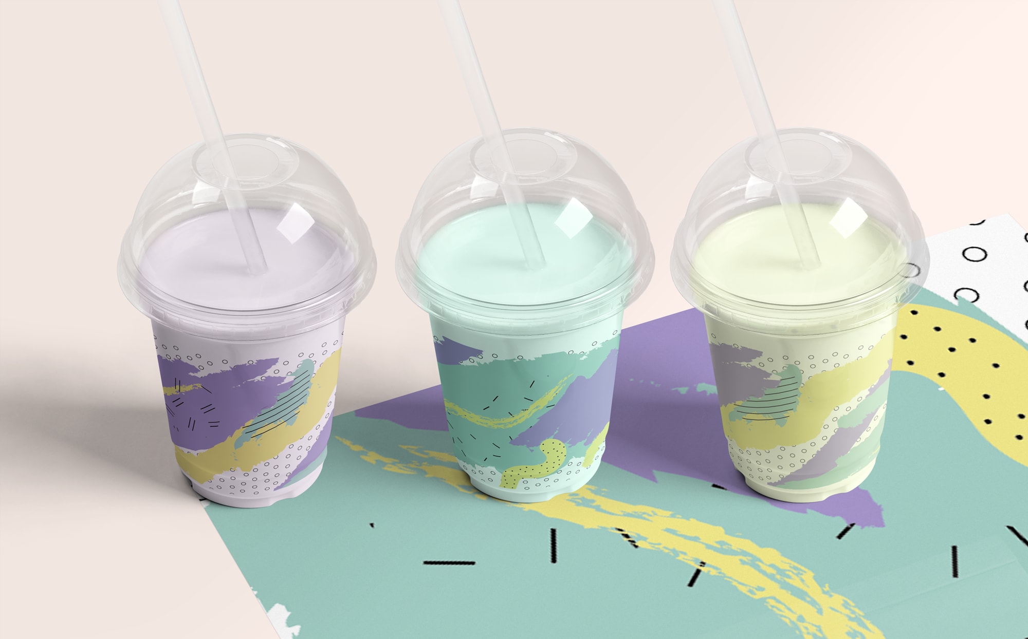 90s-inspired colors and graphics for drink