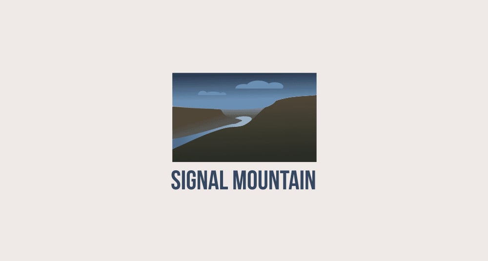 Logo design of a river and mountains Two-Tone Riverbed color trends