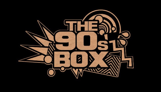 A product box designed in a 90s style with callouts and patterns