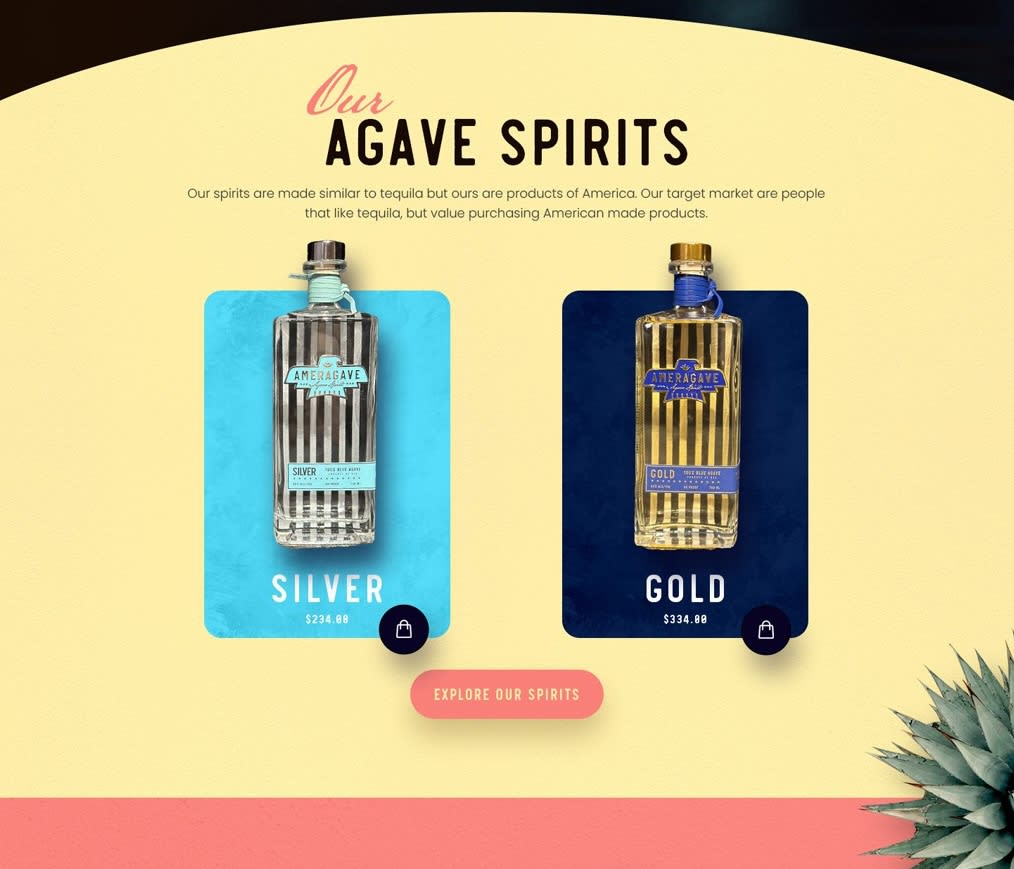 A color pop website for agave spirits for this web design trend