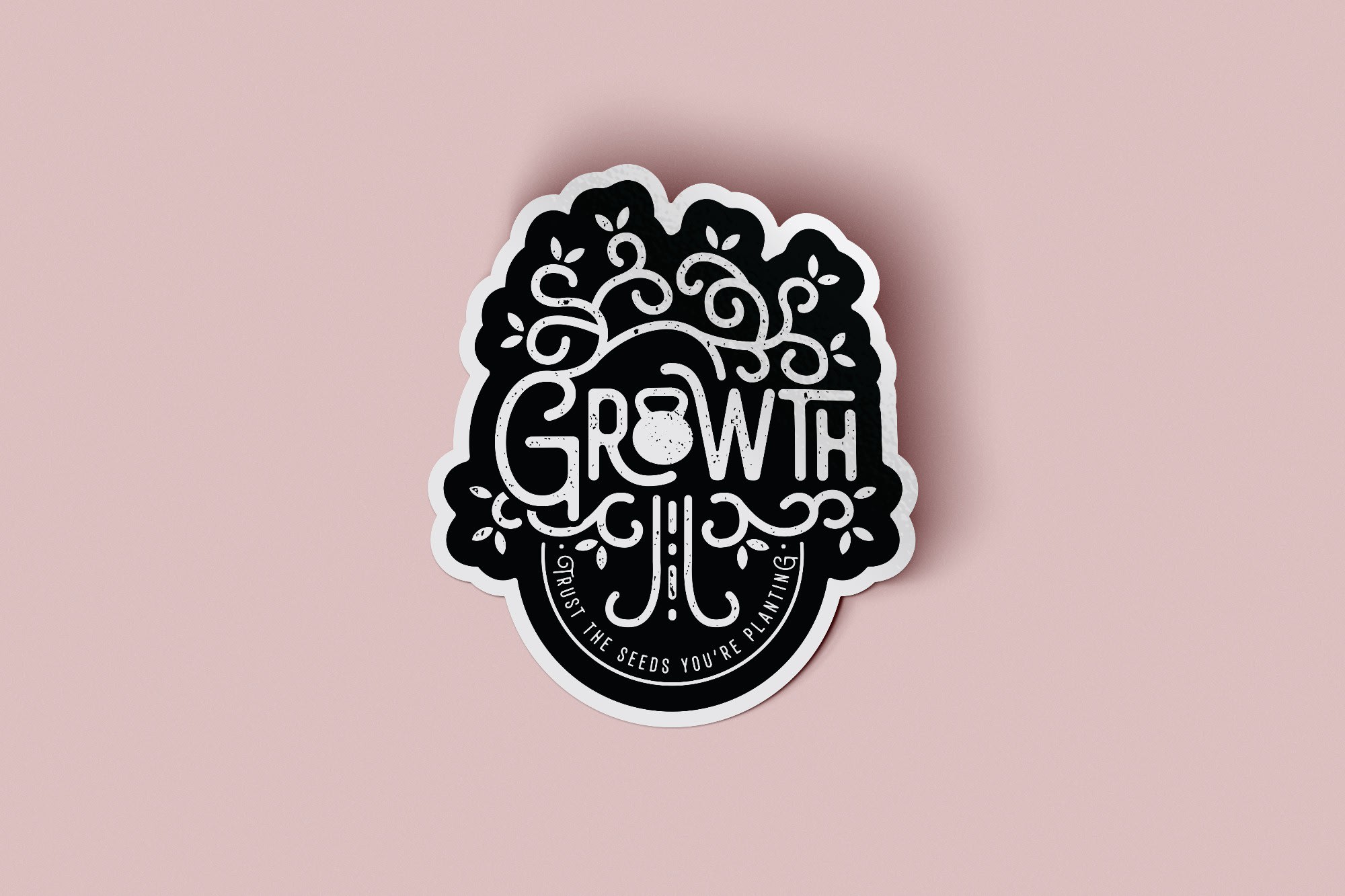Growth sticker design for a fitness company for New Year's Day