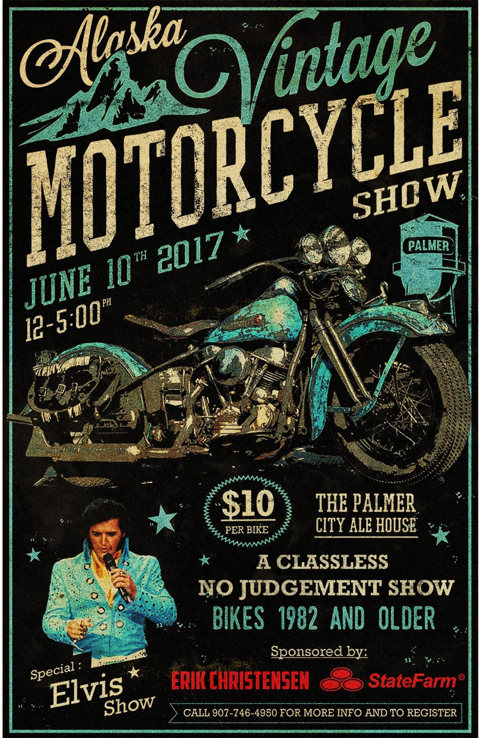 Vintage poster design for a motorcycle show