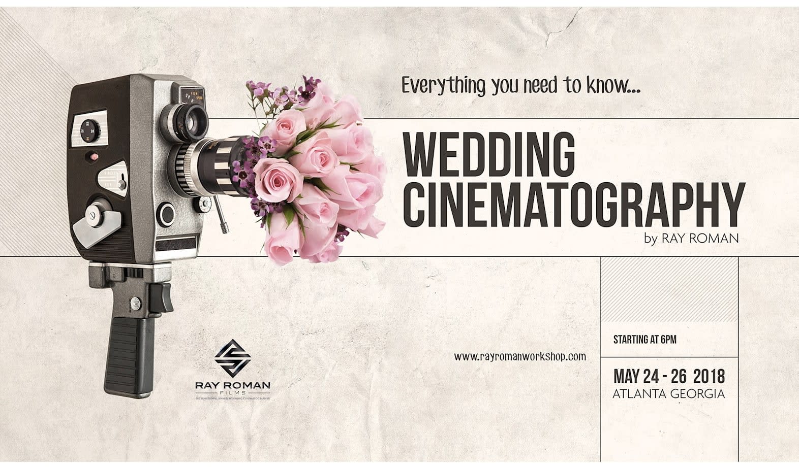 Poster design advertising wedding cinematography courses