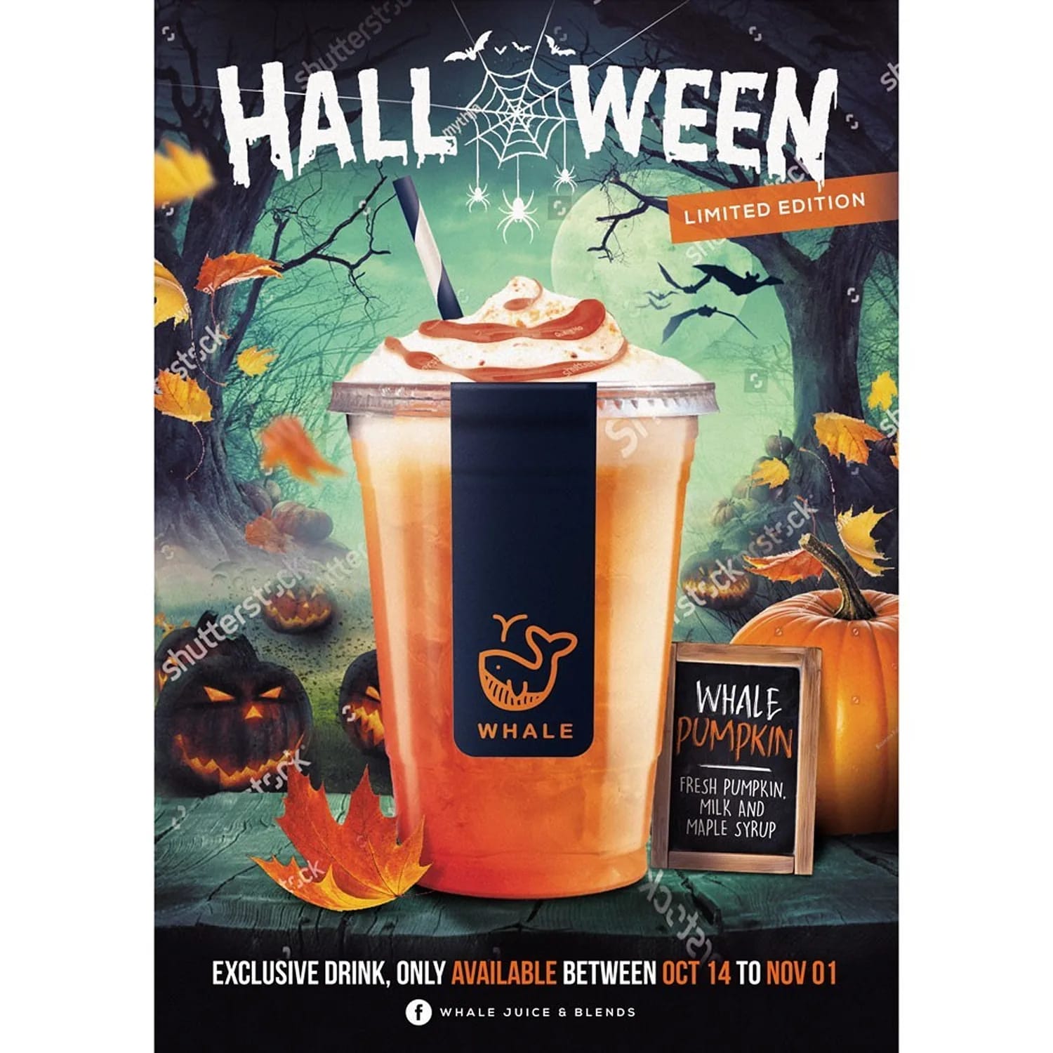 Poster design advertising a limited-edition Halloween drink