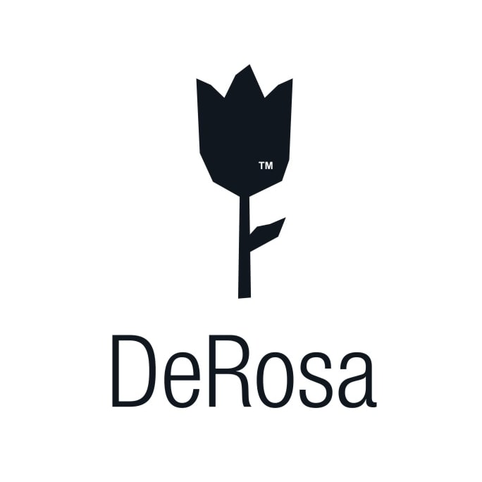 Logo color meaning: brown logo design for De Rosa