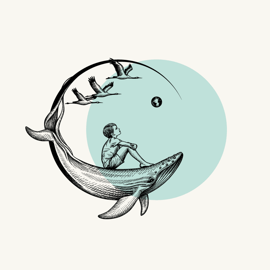 Logo color meaning: blue logo design featuring an illustration