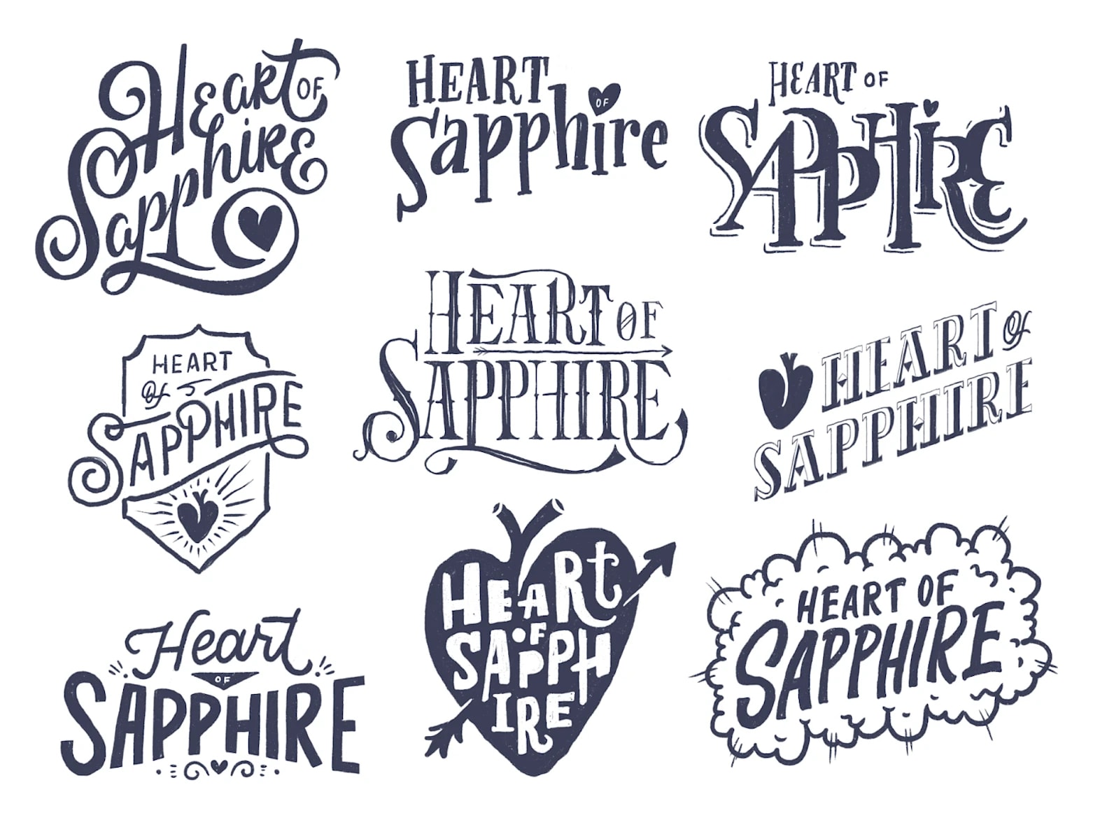Logo variations when logo sketching