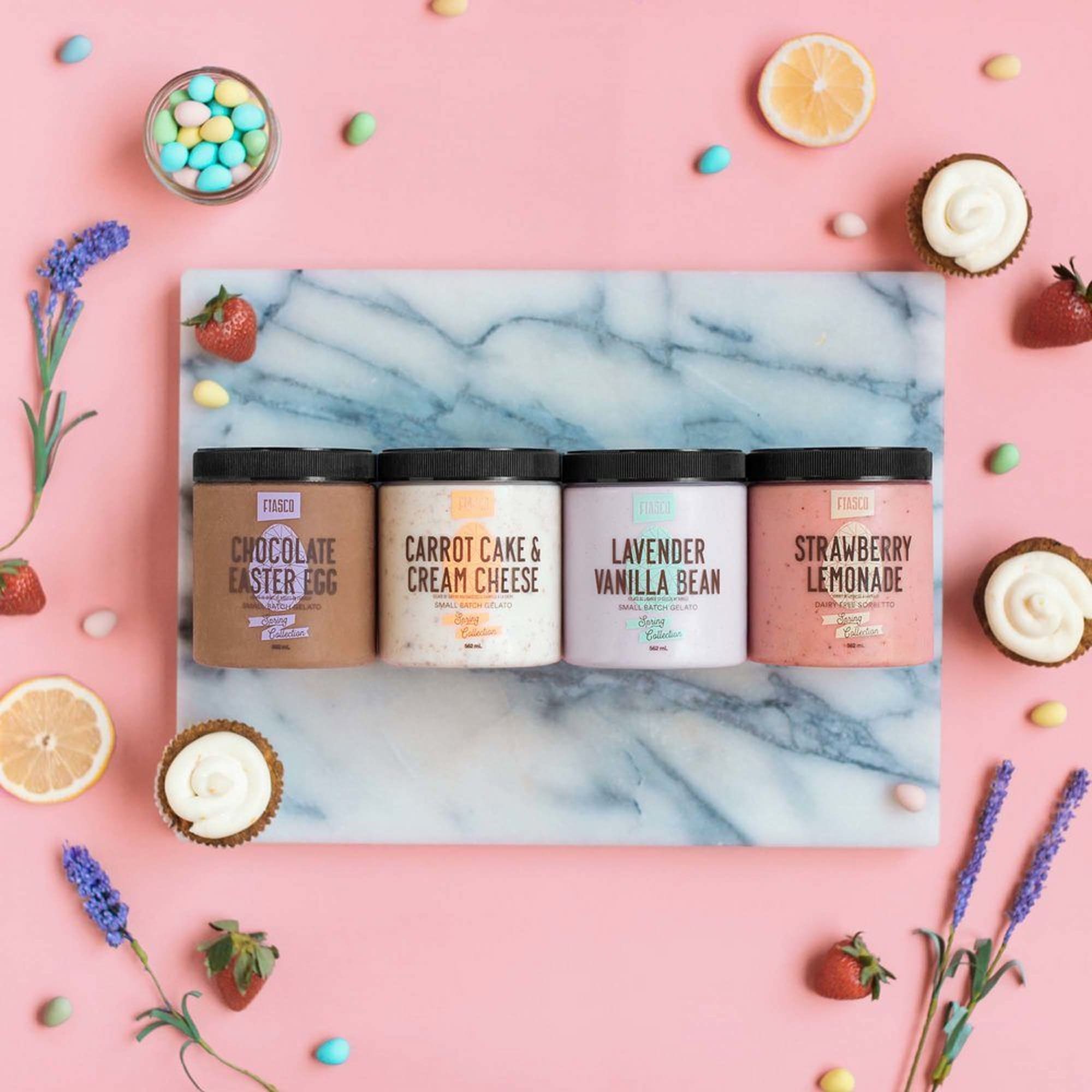 Fiasco Gelato transparent packaging design