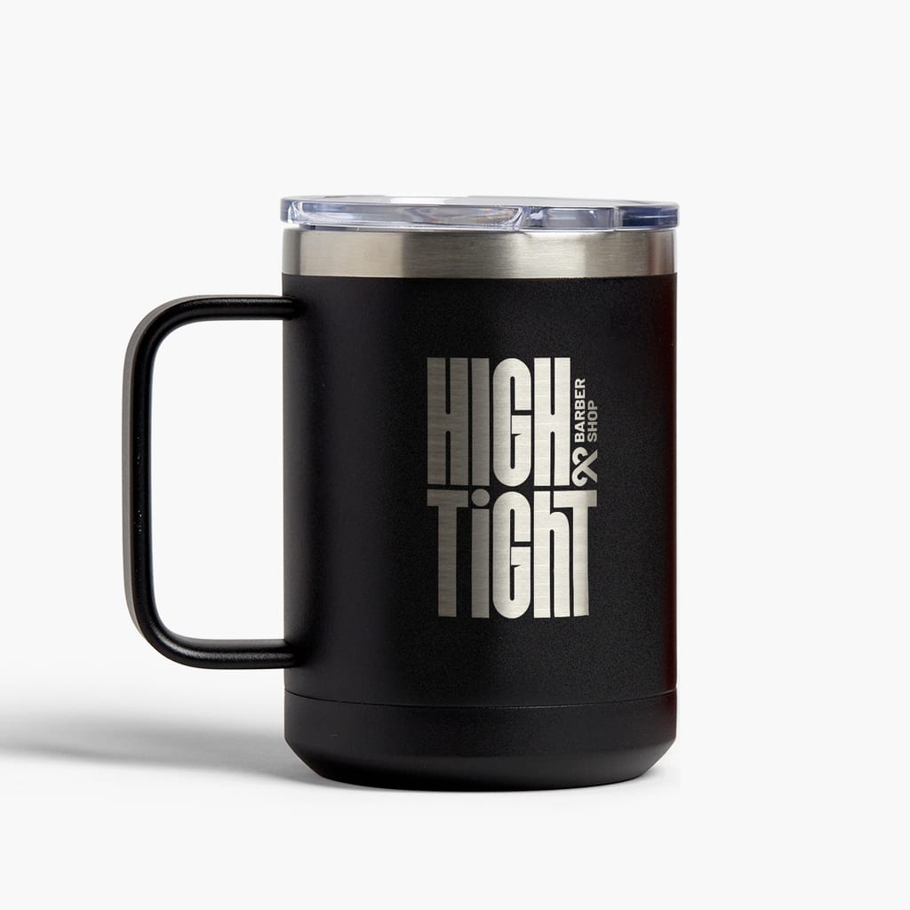 Branded travel coffee mug job fair swag