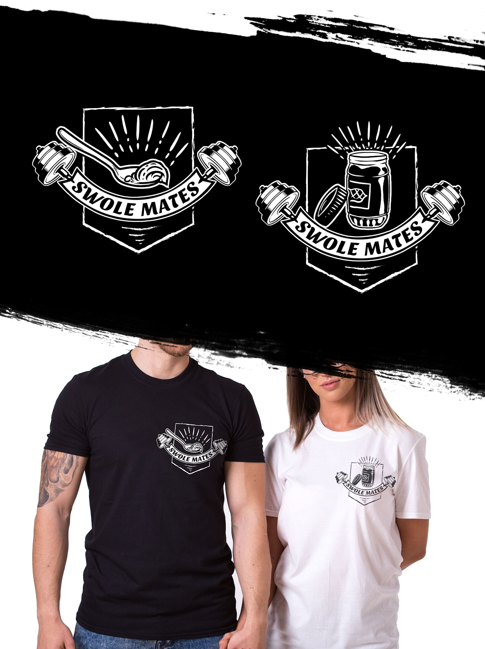 Faux pocket t-shirt illustration for a fitness group