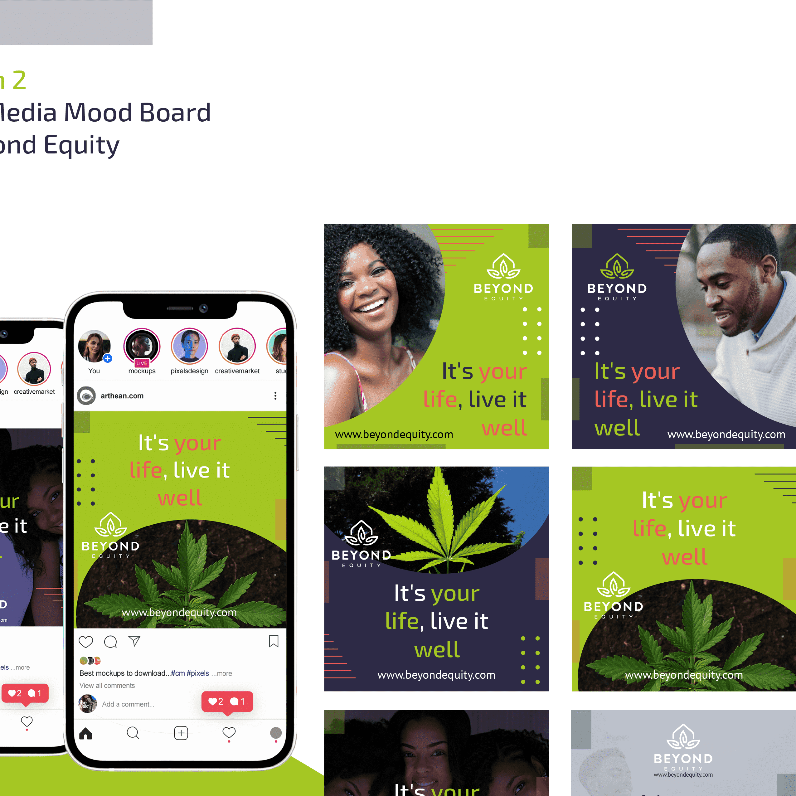 collection of social media posts featuring people, logos and text