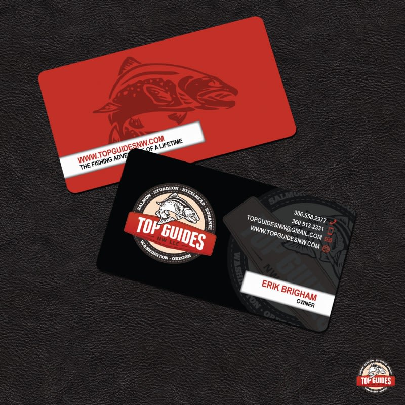 Double-sided business card for fishing charter by CHS design group