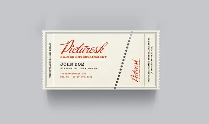 Business card with a creative layout