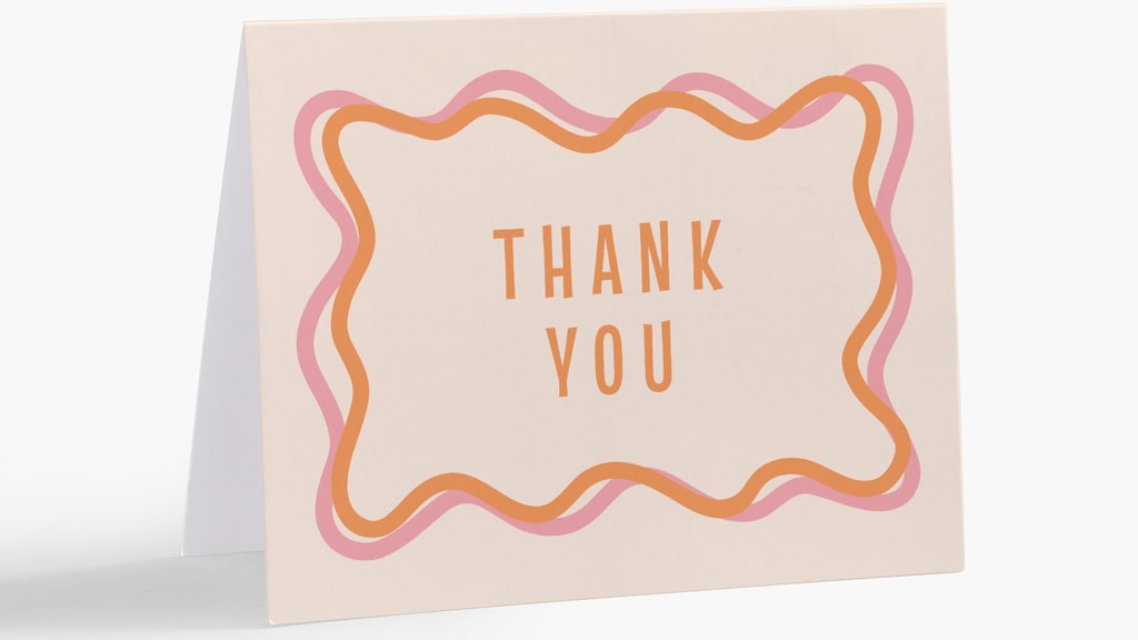 Card with text “thank you”