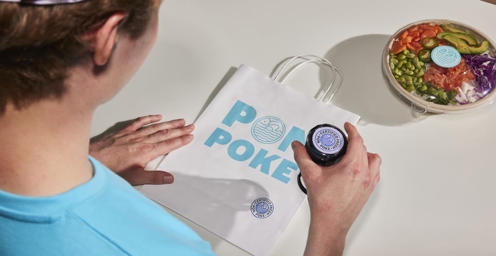 Branded bag with a printed logo