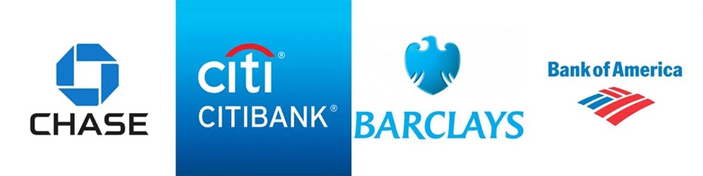 Blue bank logos