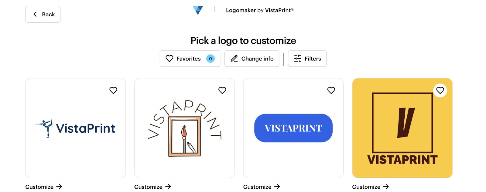 VistaPrint's Logomaker logo design software.
