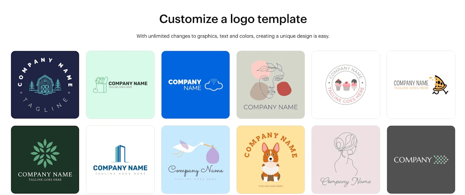 Screenshot of VistaPrint Logomaker page