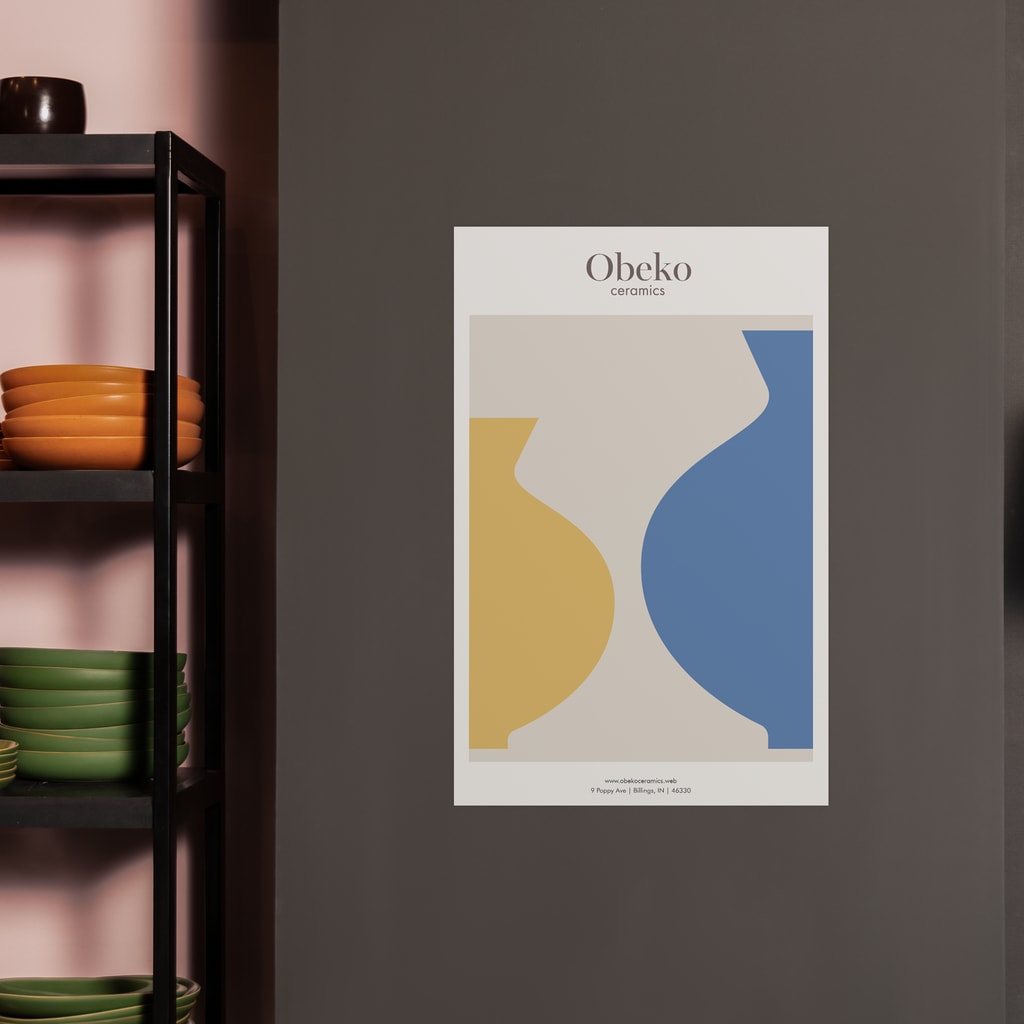 Poster design for a ceramics shop with a clear layout