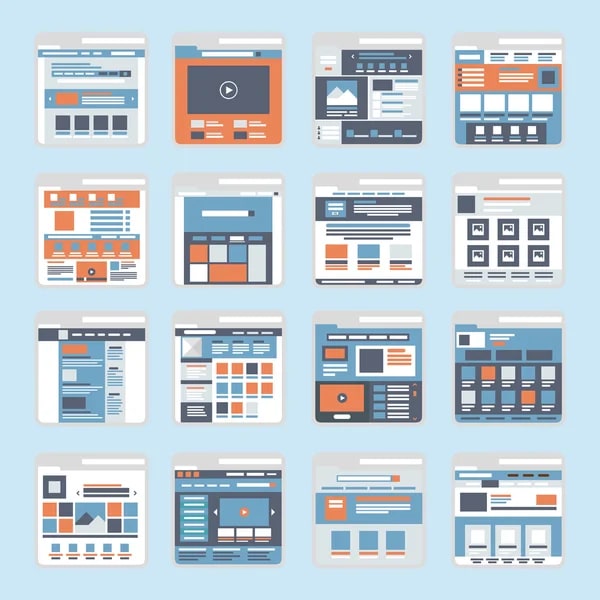 User interface example showing a web pages design software window.
