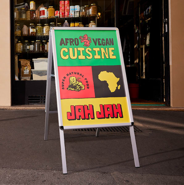 A-frame sign marketing signage.