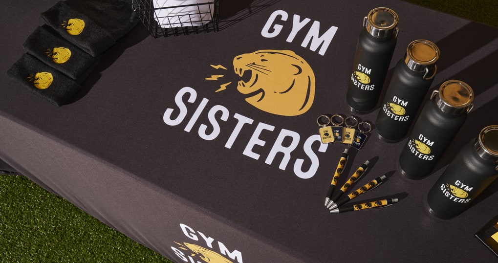 Promotional products on a table