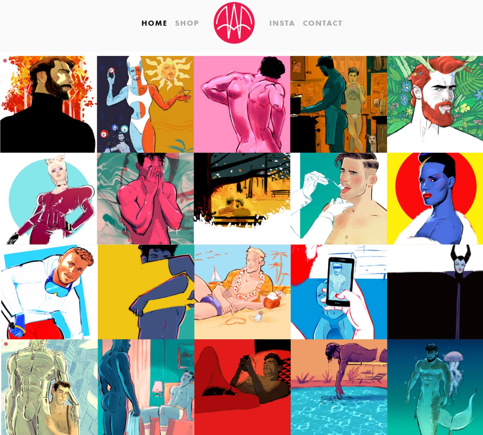 Artist portfolio website with image gallery.