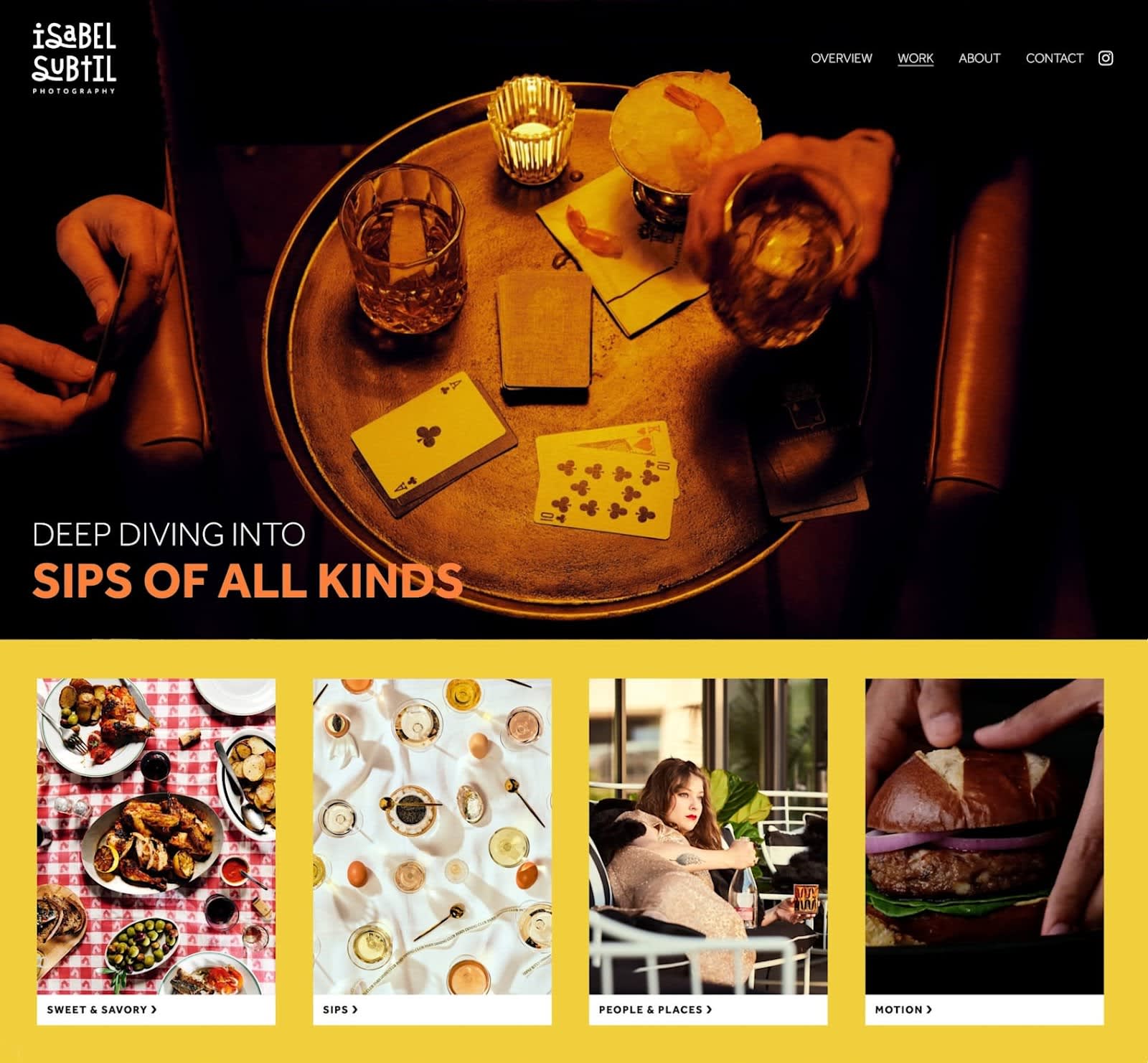 Photographer portfolio site with high-quality food photos.