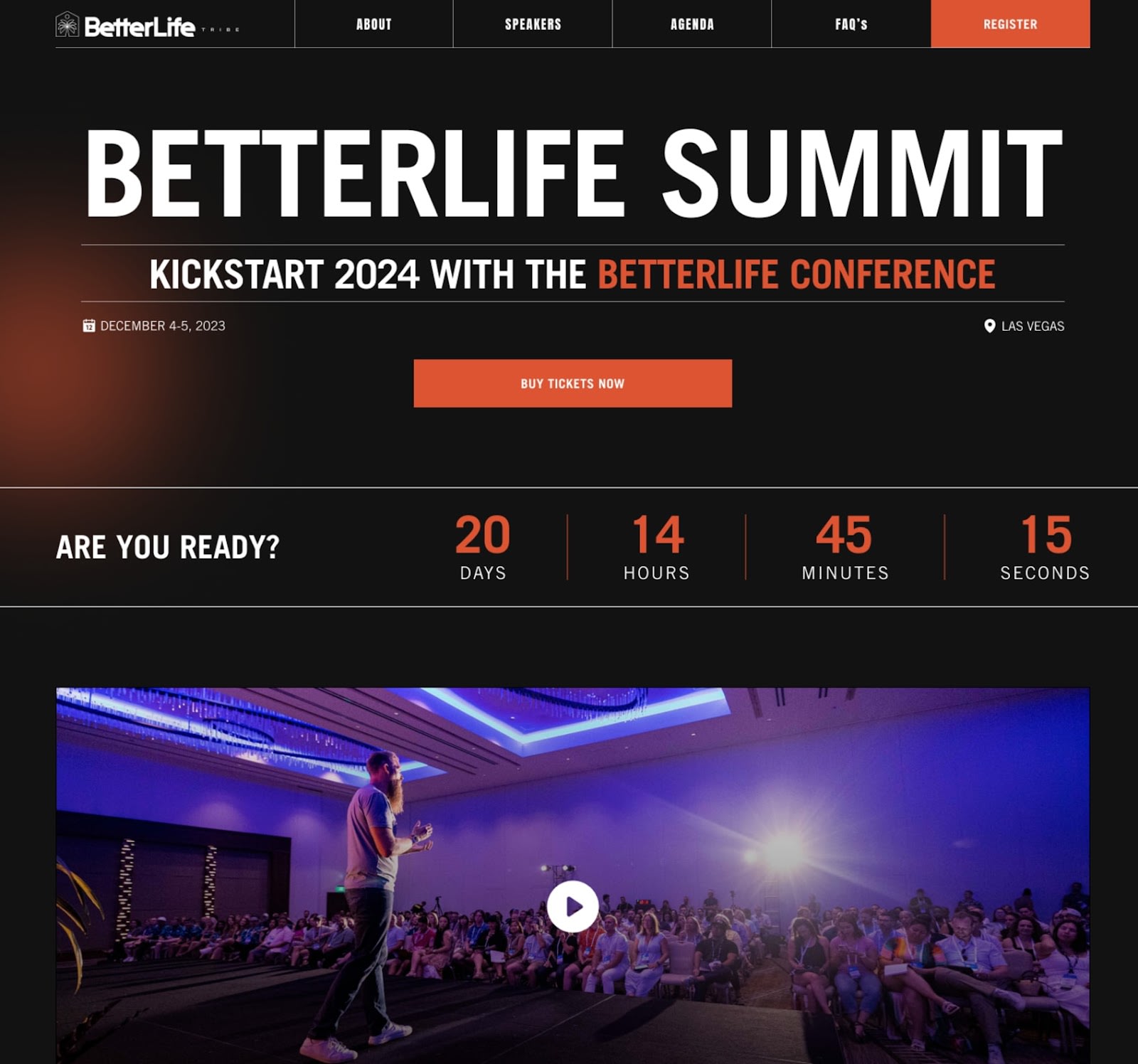 Event website with event details and RSVP options.