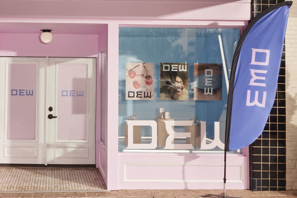 Modern logo printed on storefront design signage