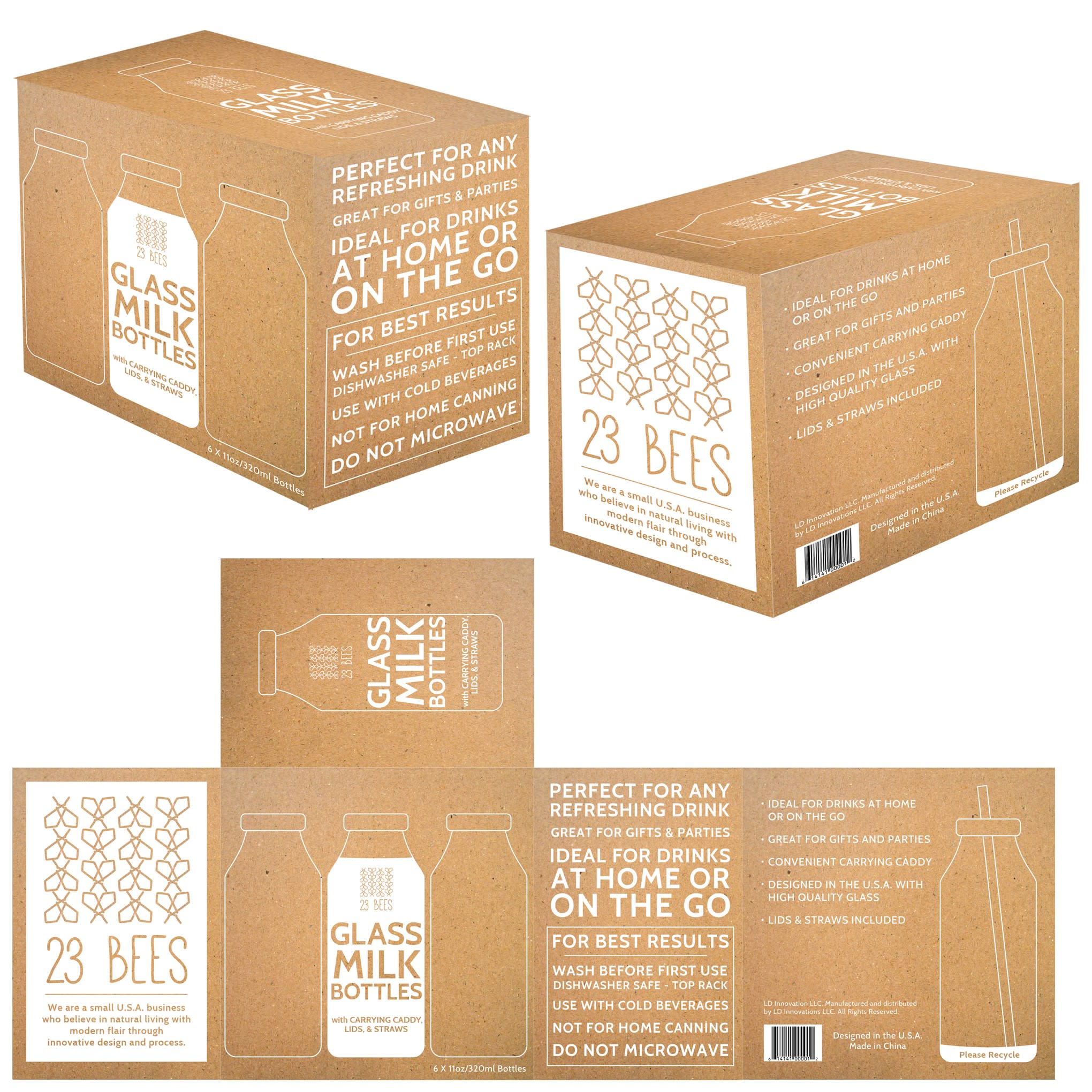 Single material cardboard box works as an eco-friendly packaging with white text and design.