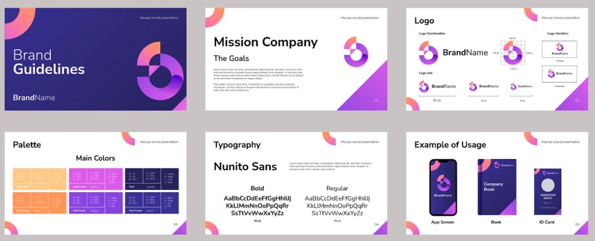 An example of a brand book