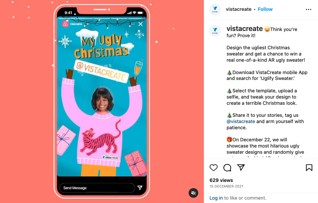 Holiday marketing tip: run a social campaign on social media, like this Ugly sweater example