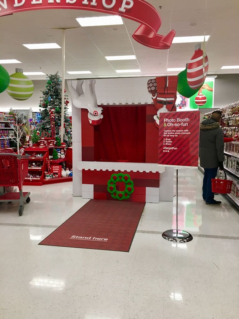 Christmas photo booth at Target