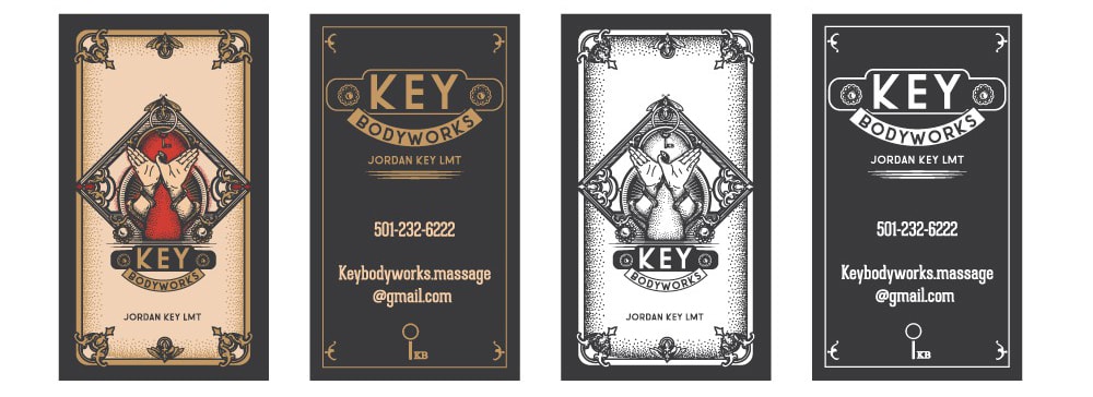 Business cards designed like collectible tarot card