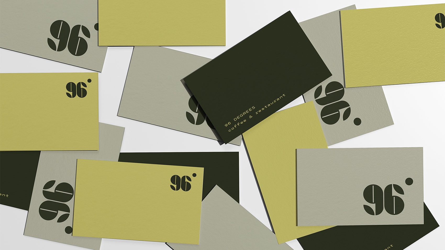 Coffee shop business cards in different neutral colorways