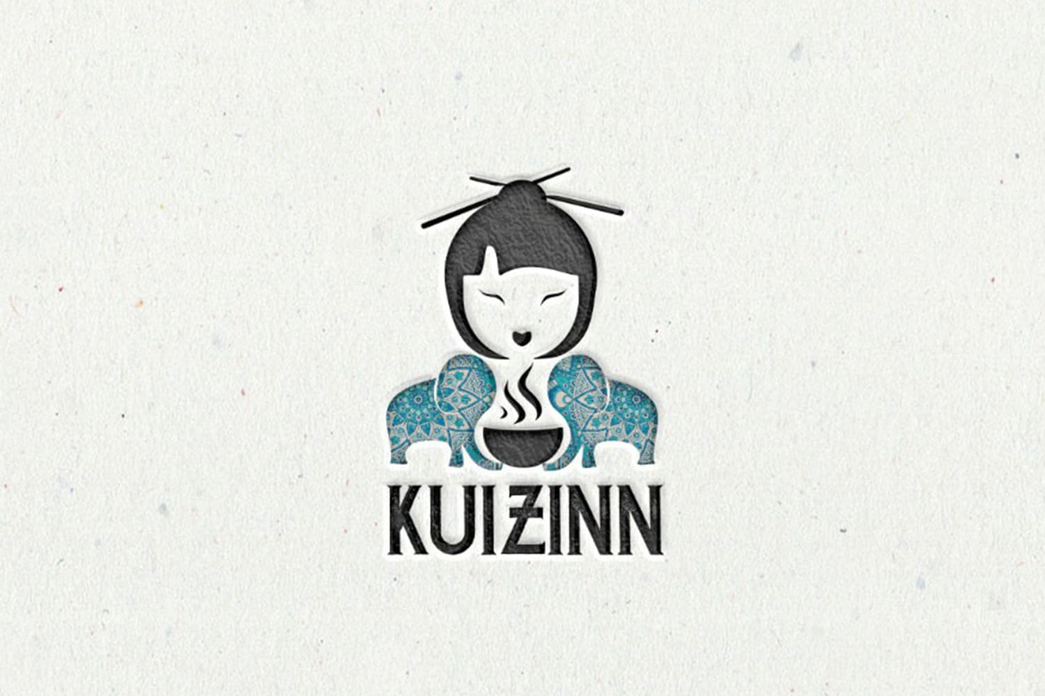 Culturally inspired font design complimented by smiling geisha enjoying a hot pot