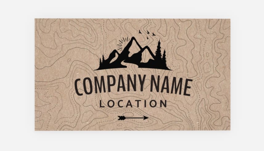 A template for an eco-friendly kraft business card, types of business cards