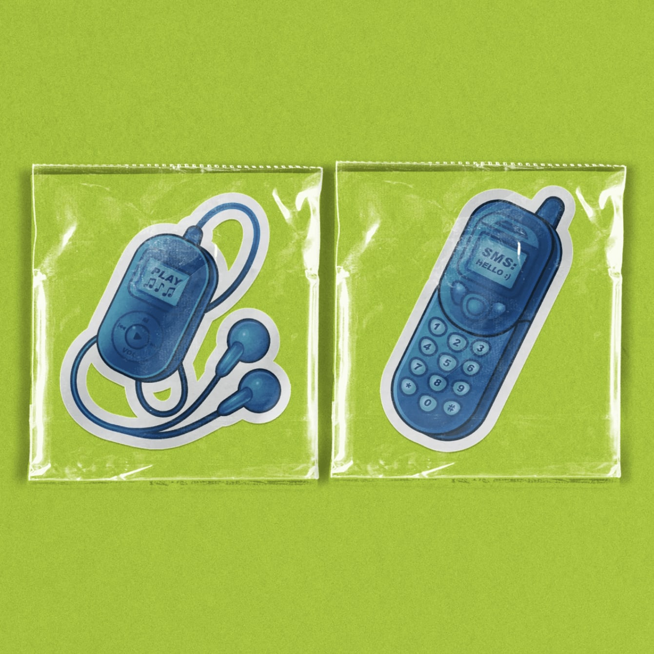 Tendance de design graphique Retour du Frutiger Aero sur un sticker.