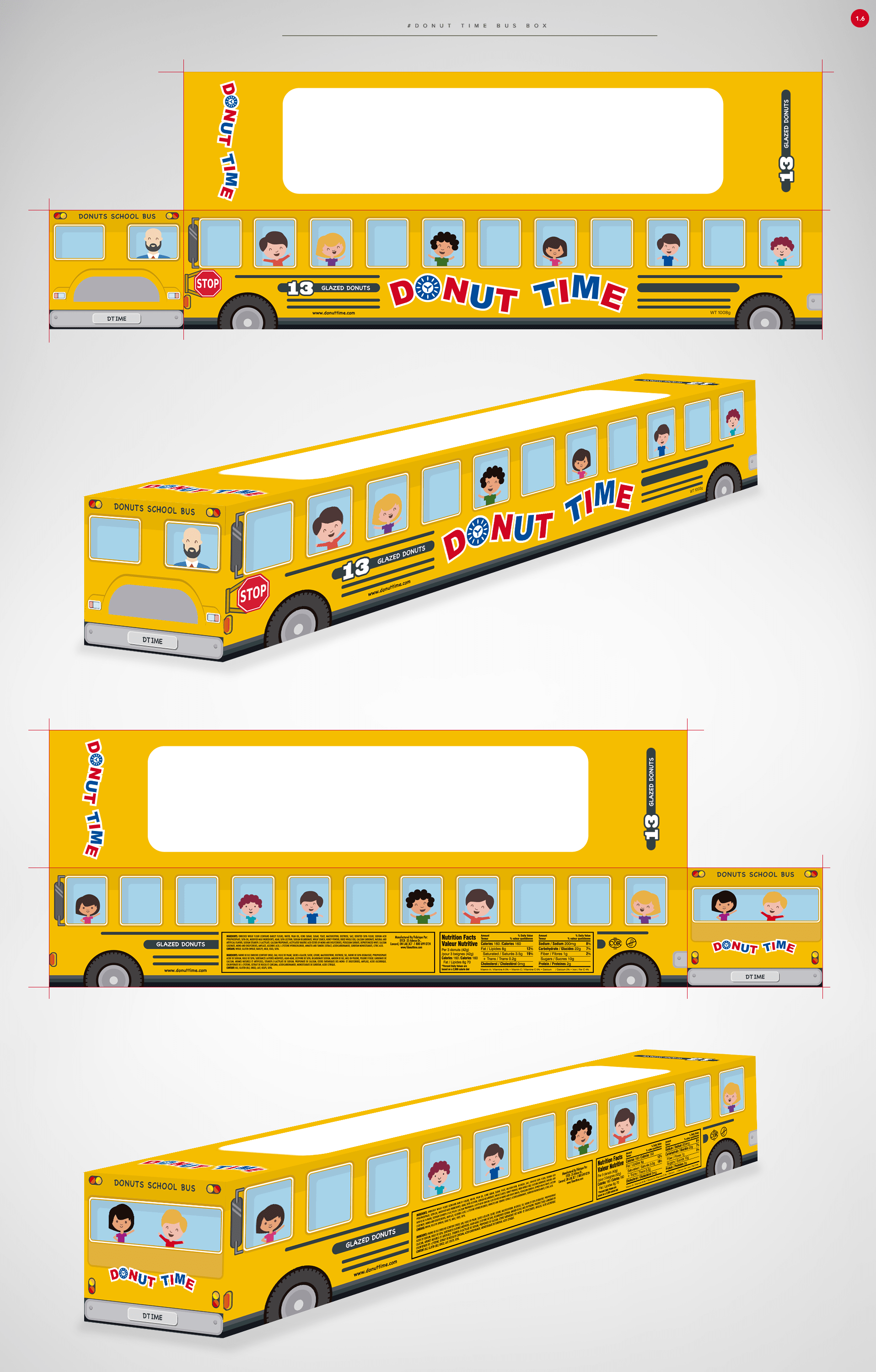 Donut box shaped like a school bus, an example of the Double Take Packaging trend 2026