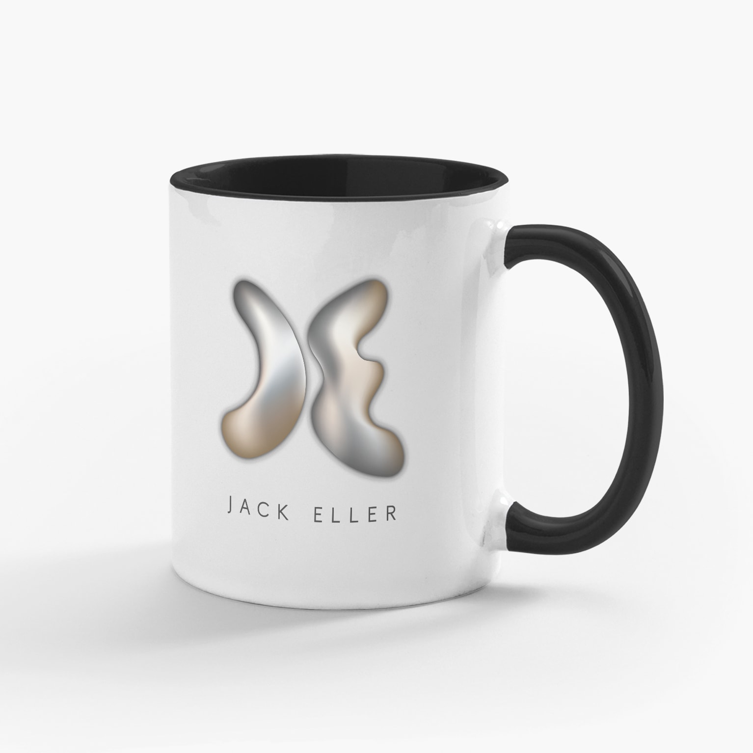 Custom mug design with a logo and brand name