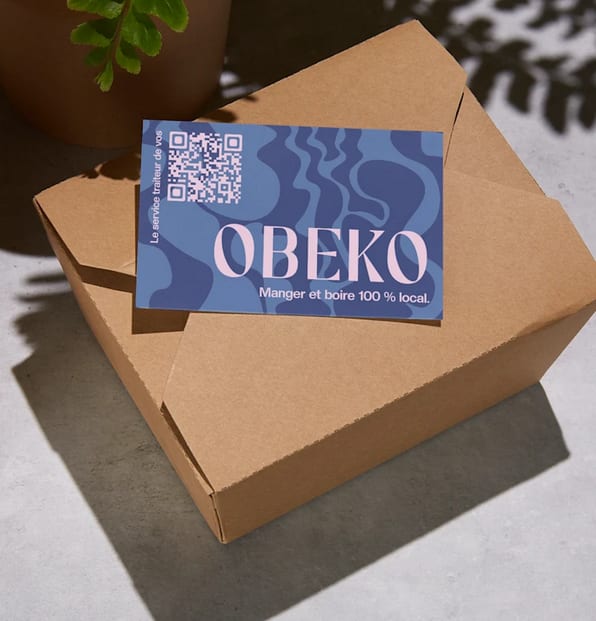 Cartes de visite avec un code QR.