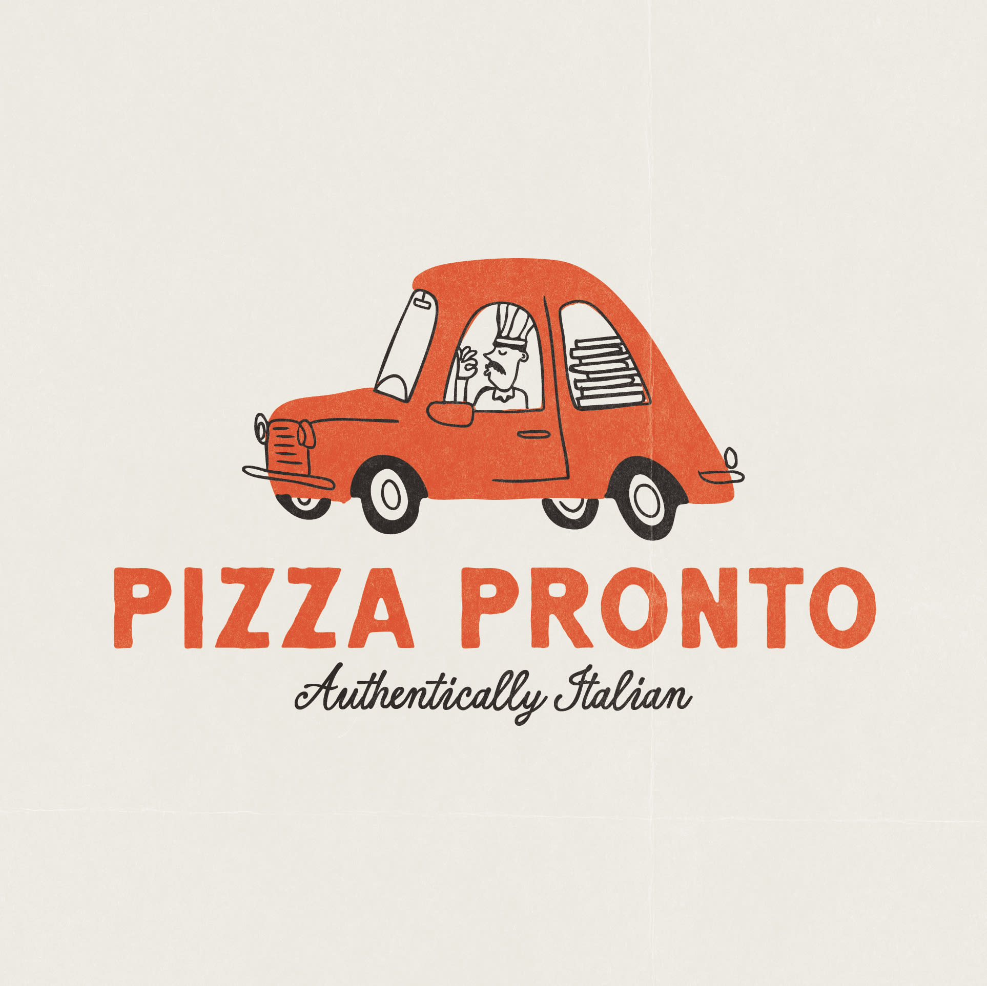 Pizza chef mascot logo design