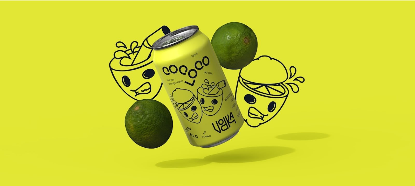 Bold and quirky brand identity for a canned cocktail brand brand equity