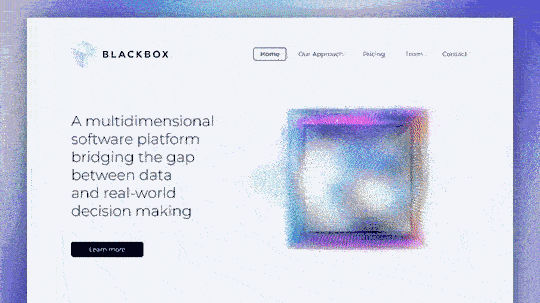 Animated designs on a business website