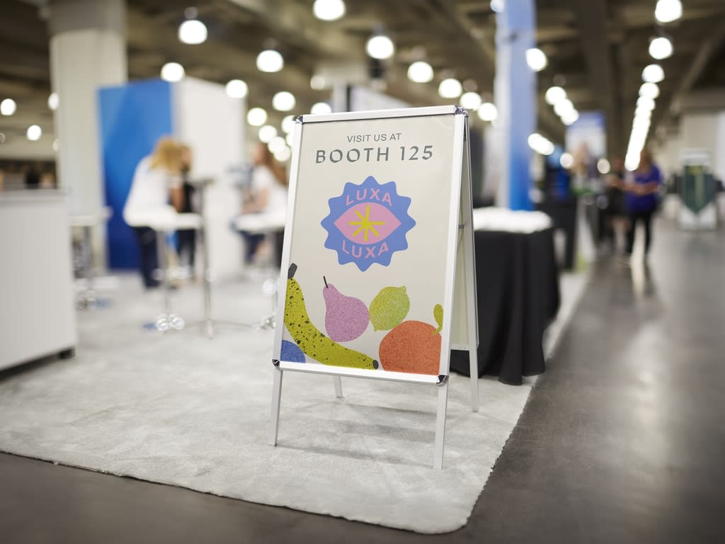Branded signage for a company at a business conference