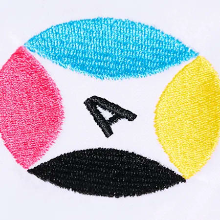 An example of an embroidered logo